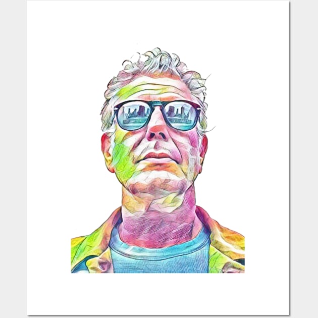 Anthony Bourdain Coloured Pencil Art Wall Art by joelsnug